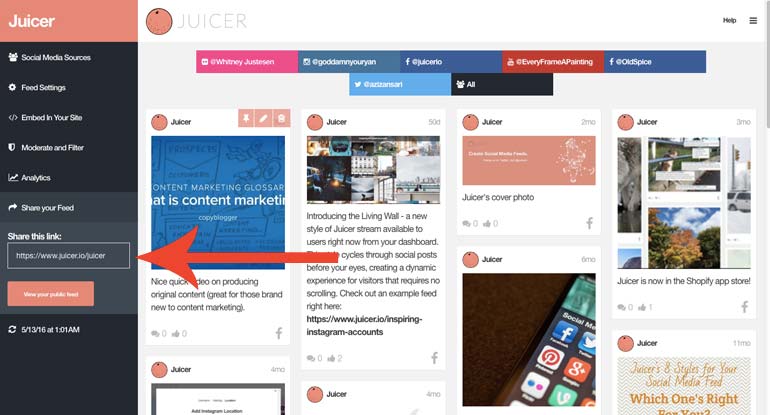 Public Feed URL